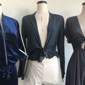 Polka Dot Tie Front top